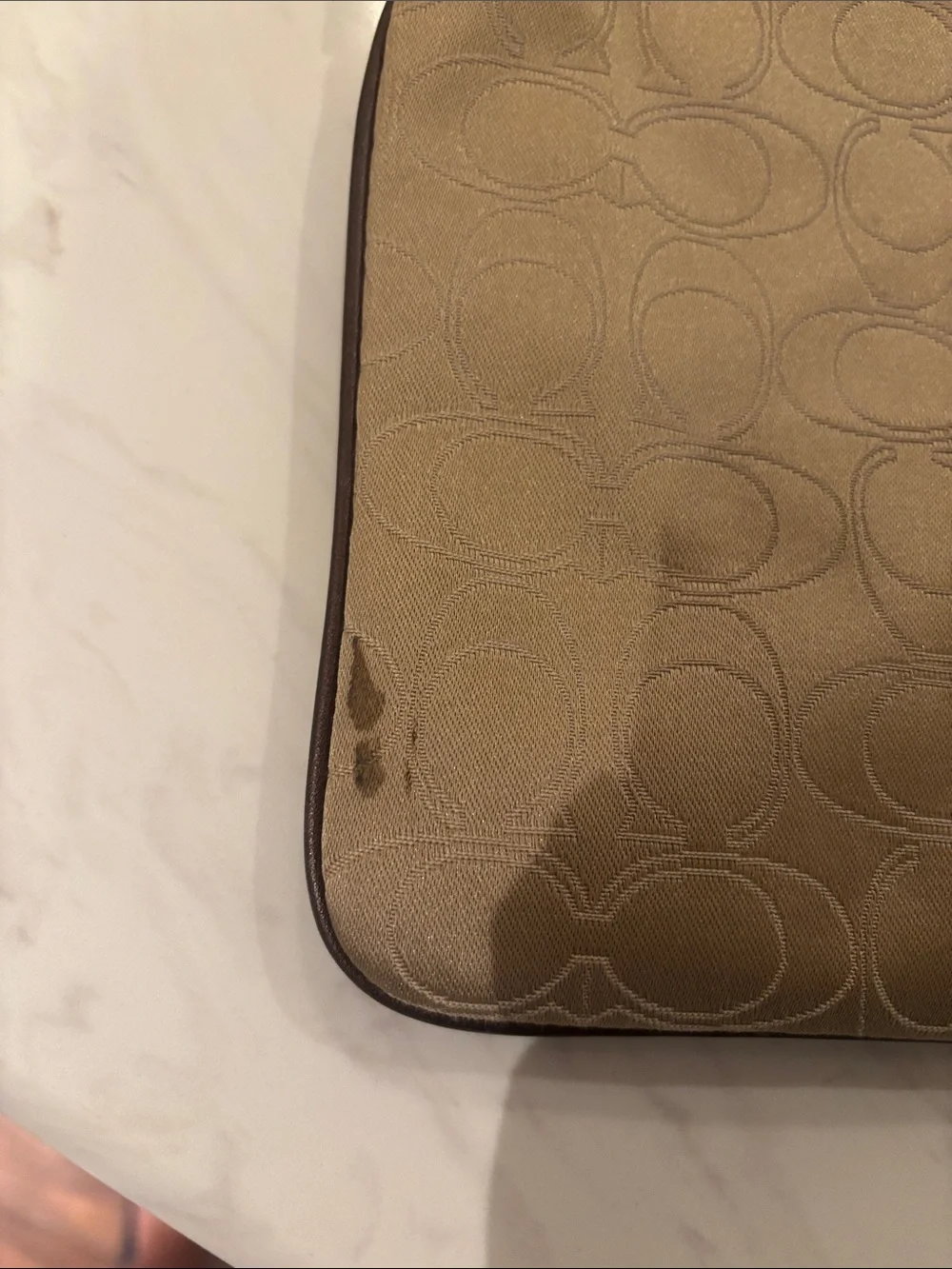 Coach Signature Crossbody Bag in Tan with Gold Hardware - Picture 3 of 5